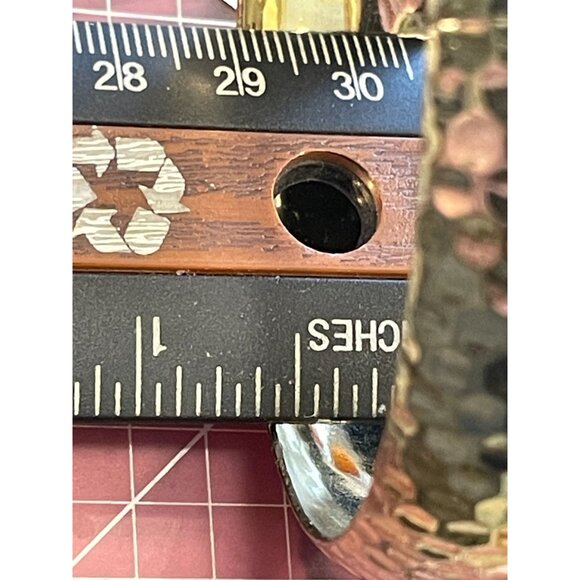 Vintage Golden Bangle Bracelet With Hand Hammered Look Design - Picture 4 of 4